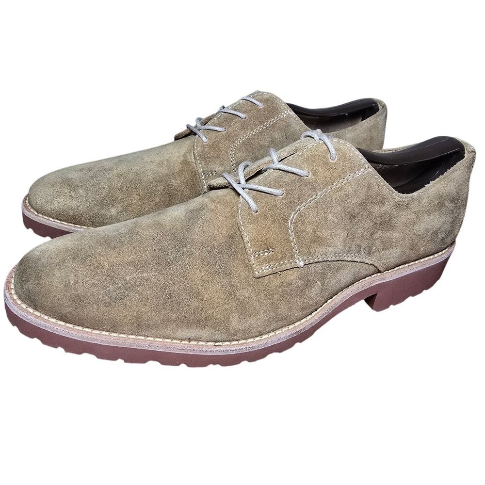 NEW Alan Payne Shoes Oxfords Mens 9 Tan Buck Suede Lace Up Dress LaceUp Lug Sole